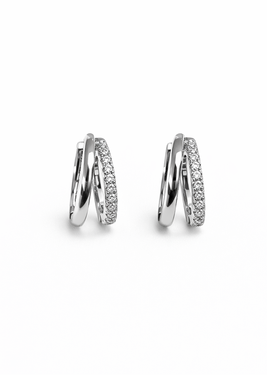 The Essential Pavé Double Hoop Earrings