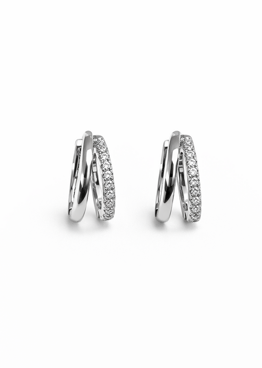The Essential Pavé Double Hoop Earrings