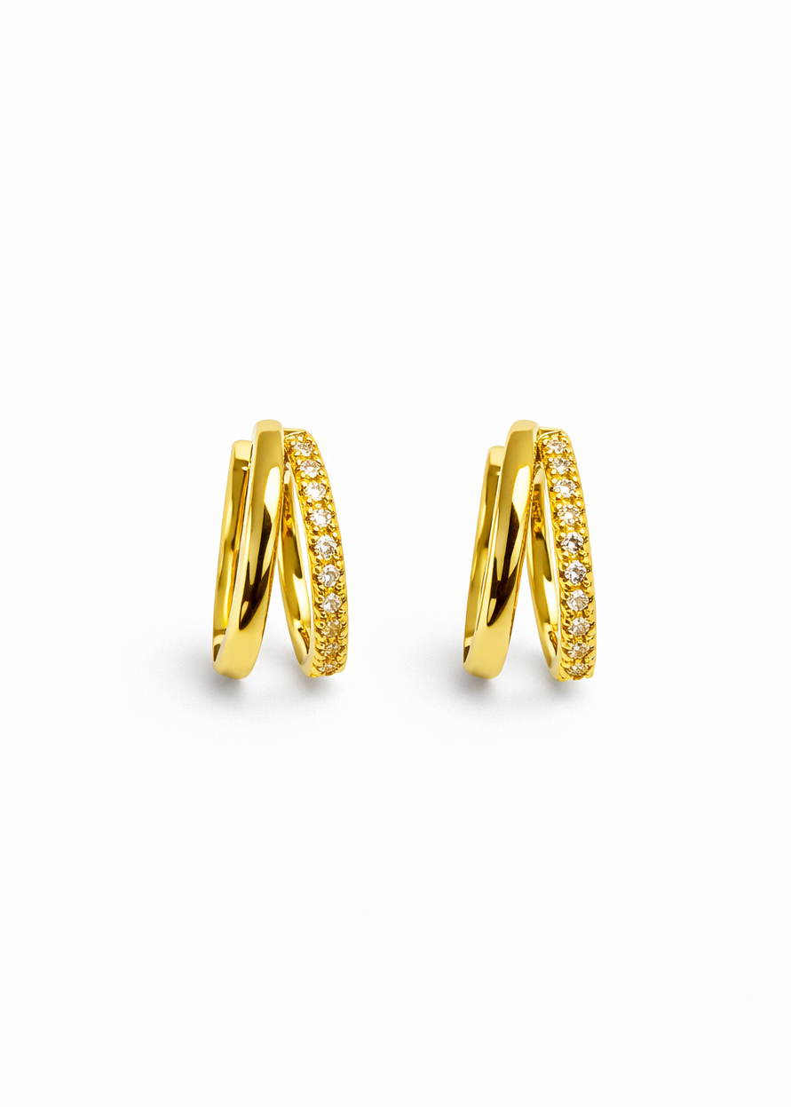 The Essential Pavé Double Hoop Earrings
