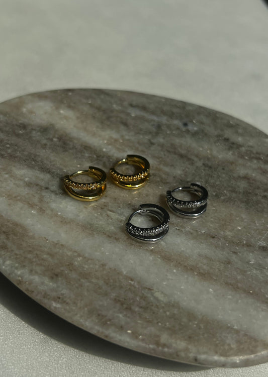The Essential Pavé Double Hoop Earrings